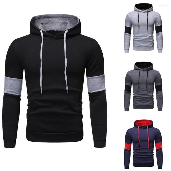 Hoodies masculinos capuz básico - colorido sólido preto/cinza claro/cinza escuro/marinha