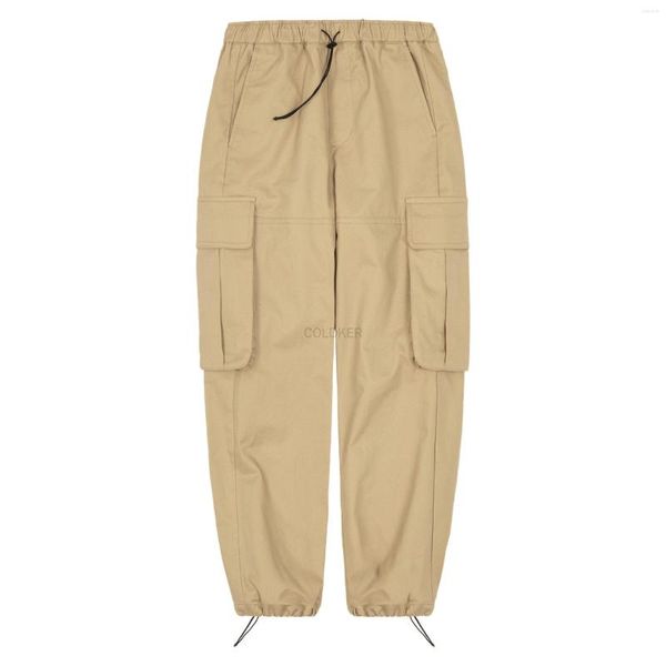 Pantaloni da uomo donna primavera kaki cargo uomo verde pantaloni larghi da jogging vintage con coulisse Y2K moda streetwear a gamba larga