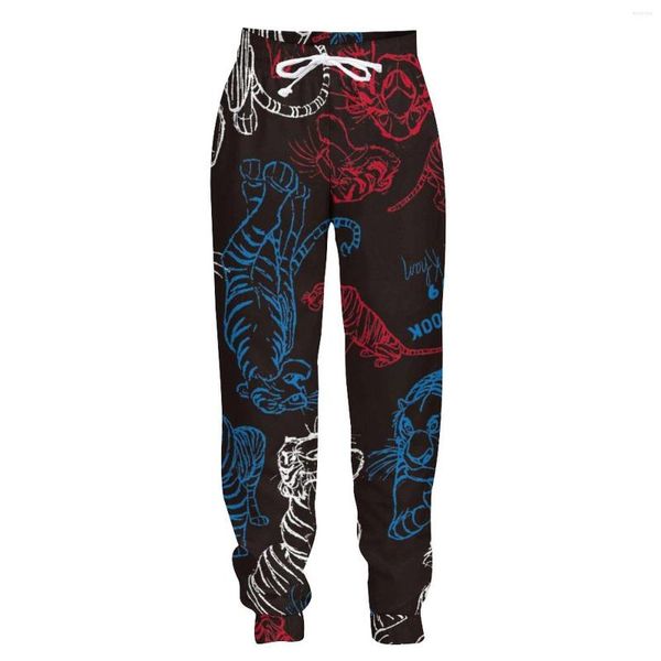 Pantaloni da uomo Jumeast 3D Jogger Pantaloni sportivi casual Baggy Uomo Horror Colore scuro Stampa tigre Dritto per uomo Pantaloni tuta Y2K