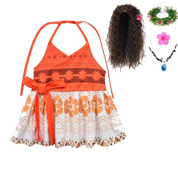 Mädchen Kleider Vaiana Abenteuer Mädchen Prinzessin Kleid Cosplay Outfit Kostüm Sommer Kinder Fantasy Up Party Kleidung