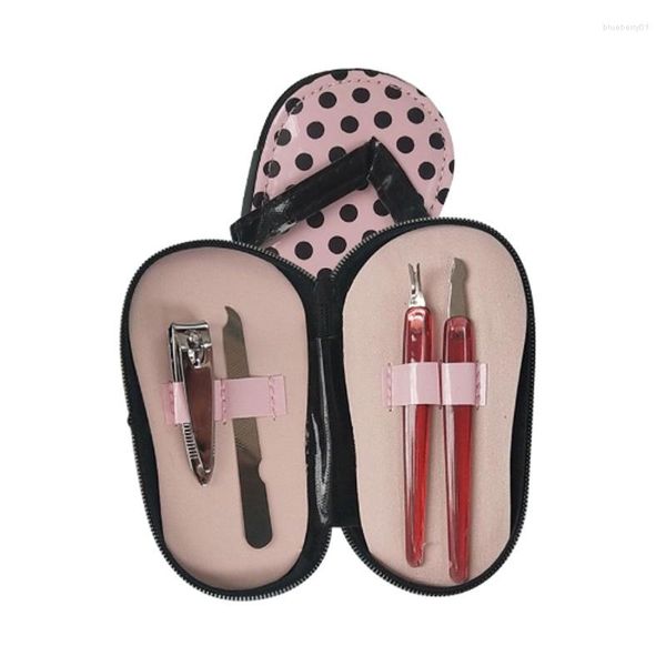 Kit per nail art 4 in 1 a forma di scarpa Set di strumenti per manicure professionale per pedicure per bambini Bambini Ragazza Donne Compleanno di vacanze Regalo di Natale Presente