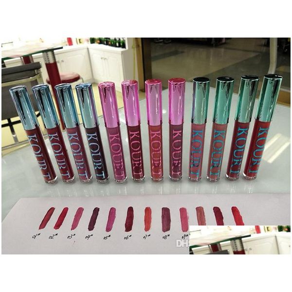 Lipgloss Kourt X Collection 12 Farben Lippenstift Flüssigfarben Drop Lieferung Gesundheit Schönheit Make-up Lippen Dhh69