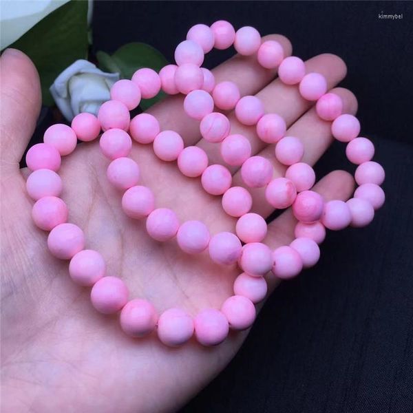 Strand Crystal Gem Taşları Pembe Kabuk Yuvarlak Boncuklar İyi Kaliteli Basitlik Bilezik Kadın Takı