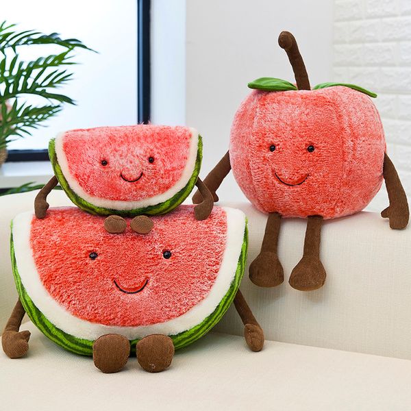 Nette kreative obst plüschtier Puppen wassermelone kirsche wohnzimmer sofa dekoration kinderspielzeug E01