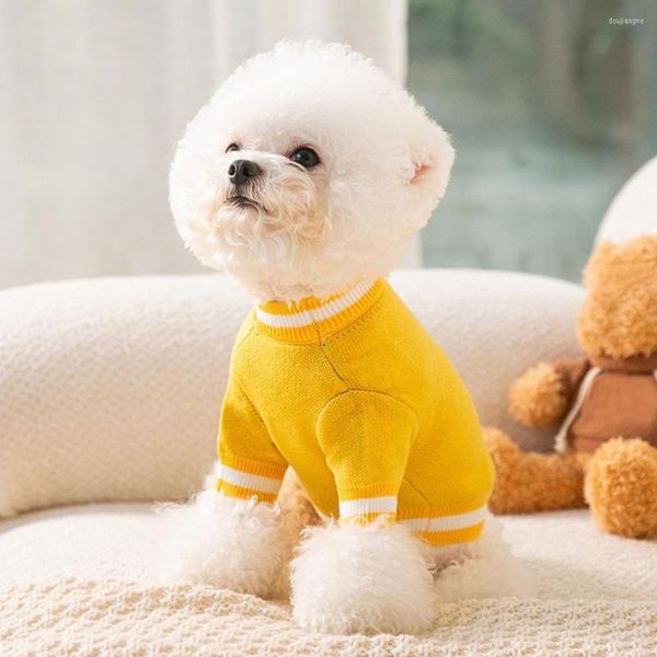 Camisinho de vestuário para cães Roupas de estimação Boste o padrão de pet-letra de duas pernas de tricô de tricô de tricô