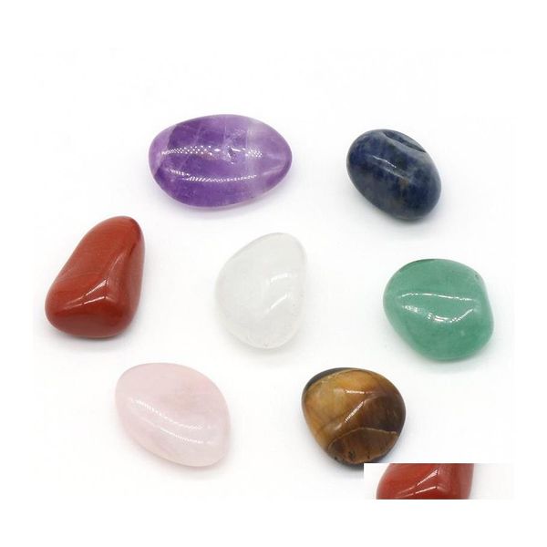 Pietra 7 Pz/set Reiki Naturale Tumbled Irregar Lucidatura Quarzo Roccia Yoga Meditazione Perlina di Energia Per Chakra Guarigione Goccia Consegna Gioiello Dh5Ak