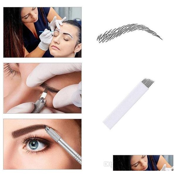 Tattoo Nadeln 150 Stück Microblading 12 Pins Flex für Stickerei Stift Pernement Make-up Augenbrauen liefert 0,25 mm Naald Drop Lieferung Hea Dhzj7