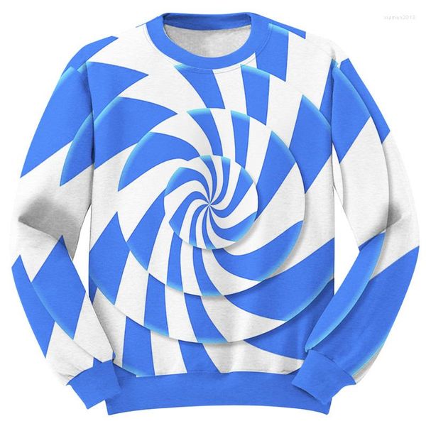 Felpe con cappuccio da uomo Divertente Pullover con stampa 3D Uomo Donna Felpe Vertigini Stripes Pullover Cuciture Vortex Abbigliamento Uomo Abbigliamento sportivo Tuta