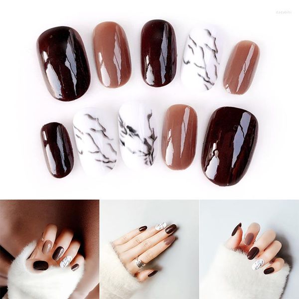 False Nails Nail Art Stickers Diy Decoration Decals Manicure Marble Pattern for Women Lady Bride RP