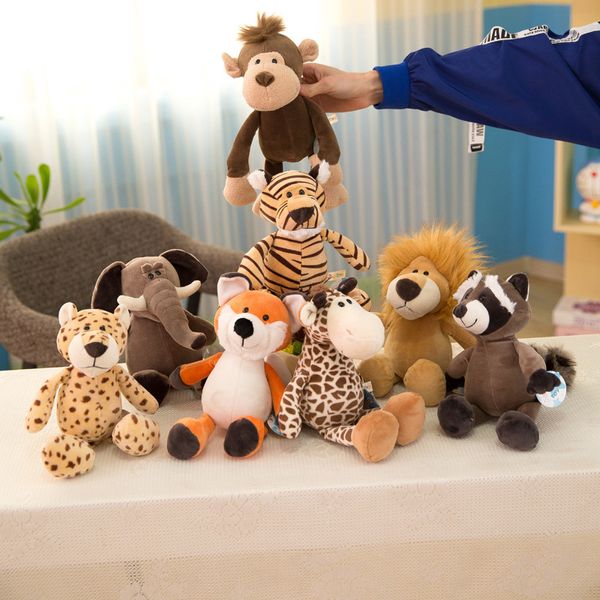 Waldtierspielzeug, 25 cm hoch, Actionfiguren, Giraffe, Elefant, Löwe, Affe, Hund, Tiger, Kindergeburtstagsgeschenk, Stofftiere aus der Luft, A12