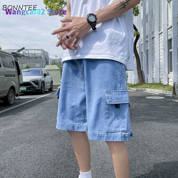 Pantaloncini da uomo Pantaloncini da uomo Cargo Uomo Estate Denim Casual Alla moda Sottile Stile coreano Al ginocchio Grandi dimensioni Studenti larghi Pantaloni da jogging All-match Fashion 022023H