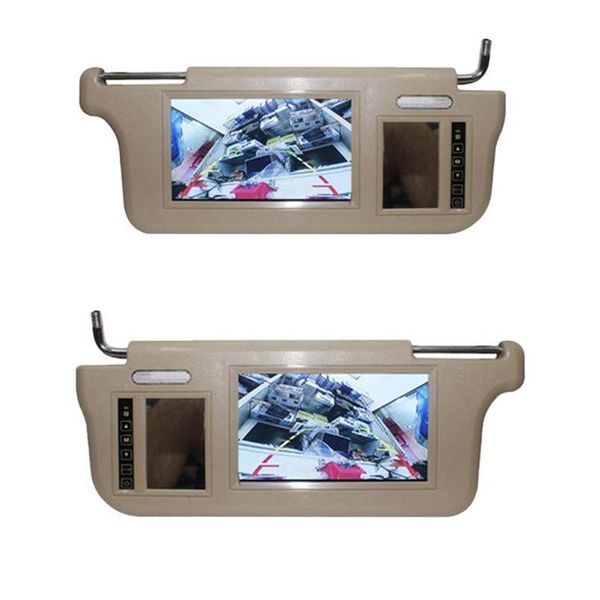 Auto Video Zoll Sonnenblende Spiegel Sn Lcd Monitor DC 12V Beige Innenausstattung Für Av1 Av2 Player Kamera Drop Delivery Handys Motorräder Elec Dh8Bs