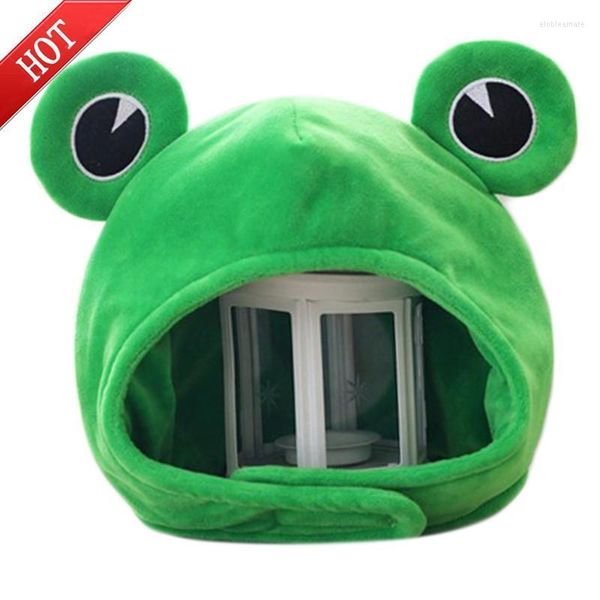 Berretti Berretto/Teschio Divertenti Grandi occhi di rana Cartone animato Cappello di peluche Giocattolo Copricapo verde Berretto Costume cosplayBeanie/Teschio Berretto/TeschioBeanie/Teschio