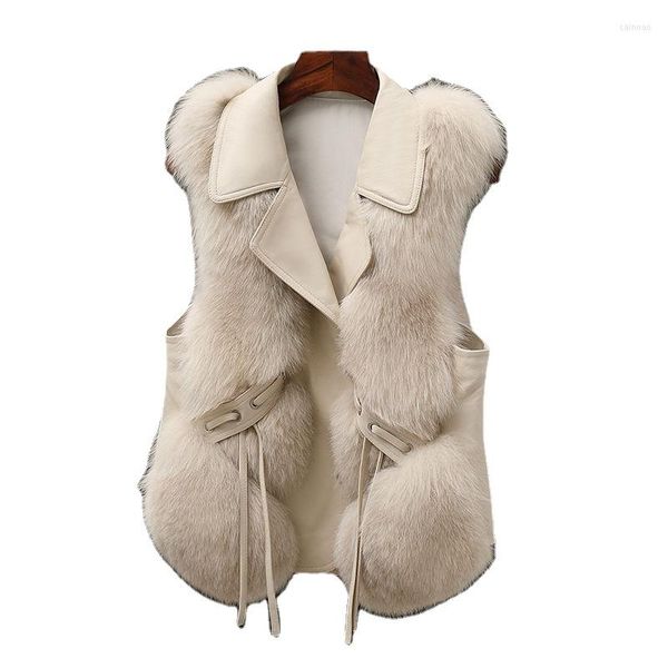 Gilet da donna 2023 Autunno e inverno Modelli da donna di finta pelliccia Gilet di lana Gilet Giacca giovane