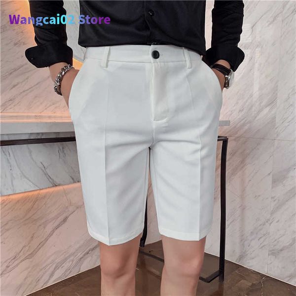 Shorts masculinos shorts masculinos 2023 Verão Slim Fit Moda Solid Straight Men Clothing Simples Match Casual Business Suit Short Homme Streetwear S-3xl 022023h