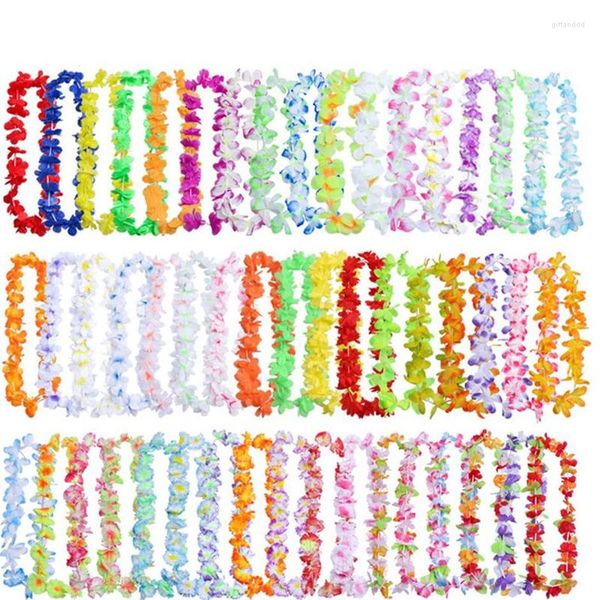 Dekoratif Çiçekler 36/50pcs Hawaiian Çelenk Leis Garland Yapay Kolye Hawaii Bahar Partisi Baleze Eğlencesi