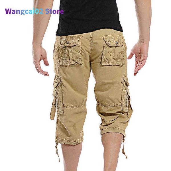 Shorts maschile Shorts maschile estate casual mimetica mimetica cargo mamo pantaloni corti homme senza cinghia a goccia a goccia, lunghezza del polpaccio 022023h