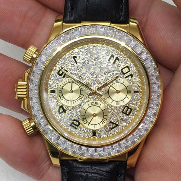 Нарученные часы роскошные индивидуальные коляски iced out watches white white gold anite anite diamond watchess 5a Высококачественная репликация механическая Nud1