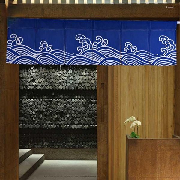 Cortina Japanese Japanese Oceano Ondas Oceano Horizontal Sushi Restaurante Noren Kitchen Bar Decoração em casa