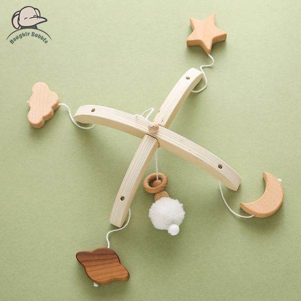 Sonagli Mobiles Baby Mini Bed Bell Stand Presepe Decorazione da appendere Facile montaggio Staffa in legno Accessori nati Giocattoli musicali per bambini Fai da te 230220