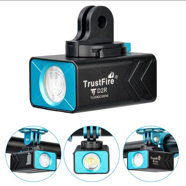 Torce elettriche Trustfire D2R Bicicletta Led 450 lumen Type-C Lampada ricaricabile per bici Lampada a lanterna a sgancio rapido con 1600mAh B