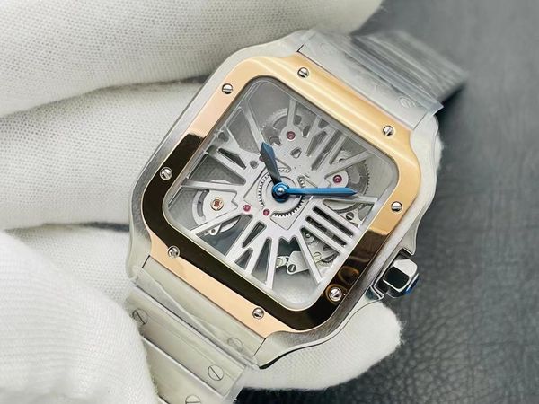 Мужские полые часы V8 диаметром 39,8 мм и толщиной 9,08 мм со швейцарским механизмом Rhonda 4S20 и двойным зеркалом из сапфирового стекла