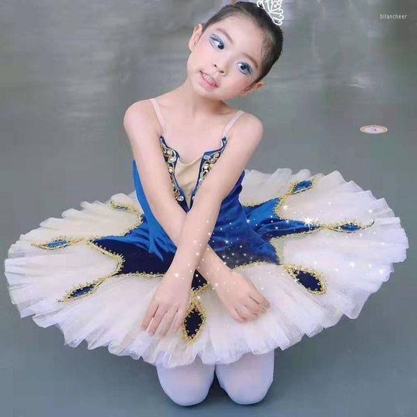 Стадия носить детские профессиональные балетные балеты Женская бархатная зеленая топ -топ белая юбка