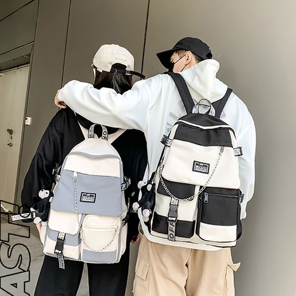 Сумки для талии рюкзаки Unisex Harajuku Korean Style School School Backpack большой способность мальчика и девочка модный компьютер 230220