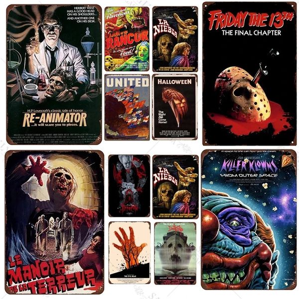 Filmes de terror vintage Poster Metal Painting Sinais