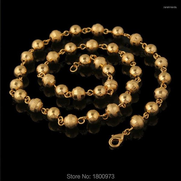 Correntes exclusivas coloras douradas unissex jóias da moda de bola de bola de bola de colares de gargantilha homens homens presentes africano/quênia/árabe
