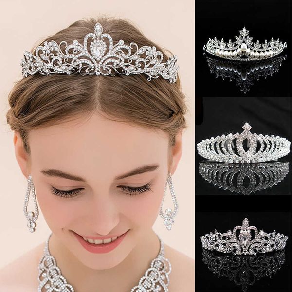 Tiaras 1pc Princesa Crystal Crowns Tiaras Tiaras Criança Girls Love Prom Capteriped Party Hair Jóias Acesso de acesso ao presente Z0220