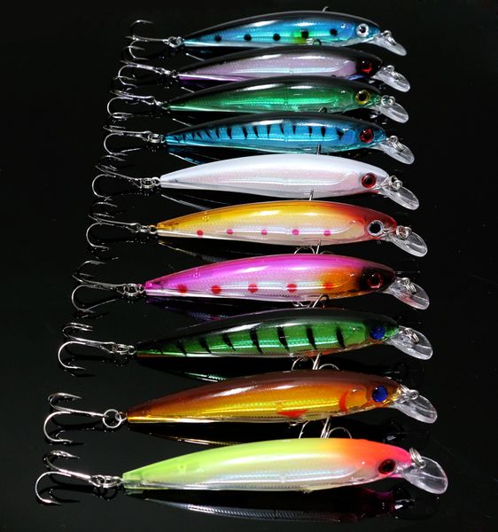 Balıkçılık kancaları 10pcslot 11cm13.5g Minnow Balıkçılık Lures Wobblers Balıkçılık Crankbait Sert Yapay Yem Alabalık Pembe Cazlar 10 Renk 230220