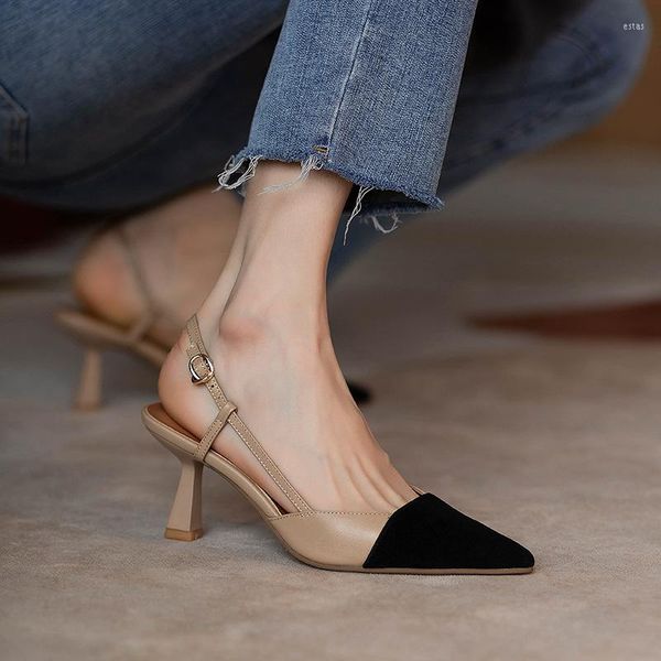 Sandali 2023 Arrivo delle Donne di Modo di Estate Fibbia A Punta Tacco Sottile Delle Donne Comfort Slingback Scarpe Sandalias Mujer