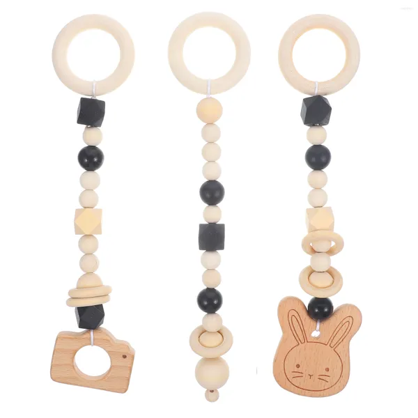 Collane con ciondolo Giocattoli da palestra Hanging Baby Gioco in legno Giocattolo Legno Massaggiagengive Attività Allattamento Nato Dentizione animale Set sensoriale Gioco per bambini Bambini