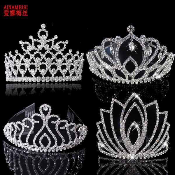 Diademi AINAMEISI 9 stile di lusso di cristallo da sposa diademi e corone pettine spettacolo fasce grande corona gioielli per capelli da sposa per le donne Z0220