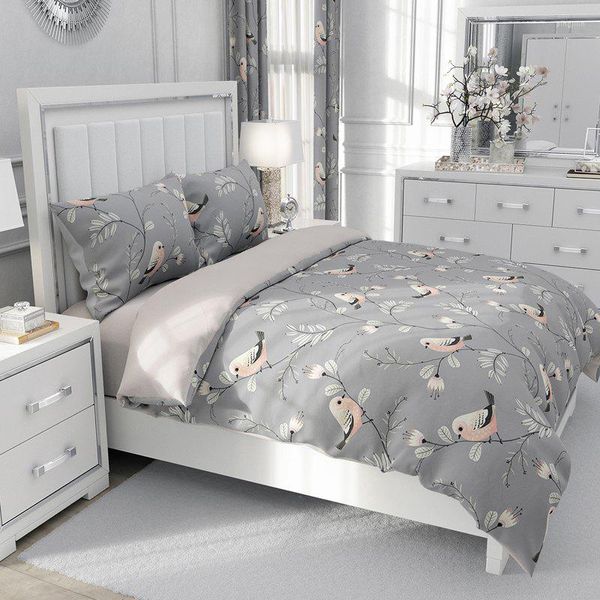 Set di biancheria da letto Set retrò Copripiumino singolo doppio king con federe Trapunta/coperta Biancheria da letto grigia