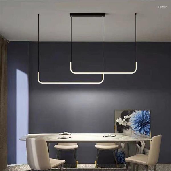 Люстры Современная светодиодная люстра с пультом дистанционного управления для кухонных обеденных столов Промышленное висящее домашнее декор внутреннее осветительное приспособление