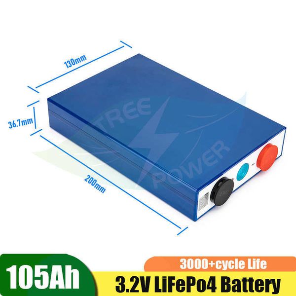 Campione 1pcs! 3,2 V 105A AH LifePO4 Batteria 300A 3C ALTA ALTA CORRENT CASIFICATA PER SISTEMA SOLARE DELLA MAGAZZIO DIY DAI da 12 V 12 V carrello da golf per auto elettriche