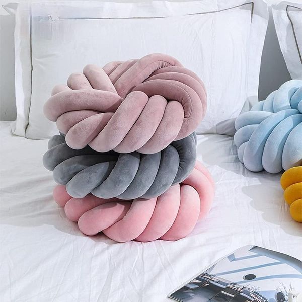 Cuscino 28CM Fleece Cotton Hand Knot Back S Letto Farcito Soft Ball Plug Home Decor Plush