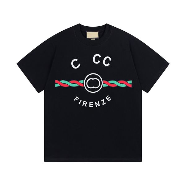 T-shirt da uomo T-shirt firmata Cotone Girocollo Stampa asciugatura rapida antirughe uomo primavera estate alta tendenza allentata manica corta abbigliamento maschile nero bianco # 998