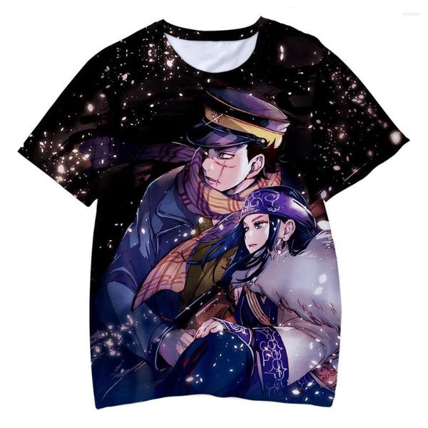 Herren T-Shirts Est Golden Kamuy T-Shirts Anime Manga 3D-Druck Streetwear Männer Frauen Mode Übergroßes Hemd Harajuku Kinder T-Shirts Tops Kleidung