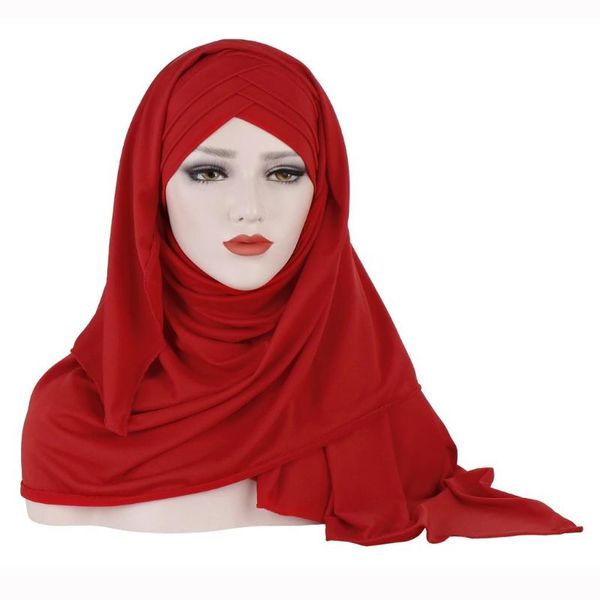 Berretti Beanie/Skull Caps Stile europeo e americano Seta di latte Monocromatico Baotou Sciarpa Cappello Abito a due pezzi Patch di moda da donna musulmana