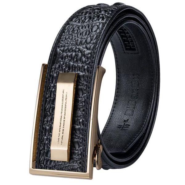 Пояс Hi-Tie Crocodile Designer Luxury Only Leather для мужчин повседневные джинсы ремень ремня Золото.