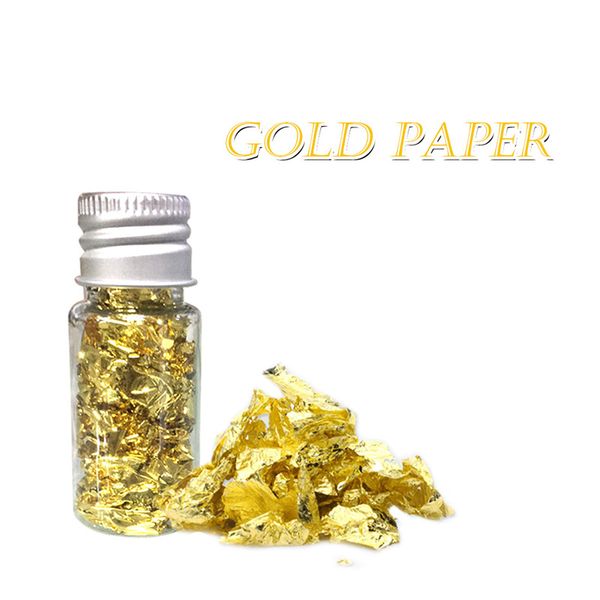 Foglio di carta per lamina d'oro 24k Fogli di foglia d'oro per la decorazione di torte Bistecca Fiocco di carta oro reale Cottura Bevanda Cibo Dessert