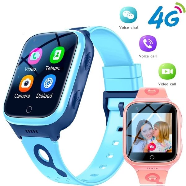 Relógios Infantis 4G Kids Smart Assista Câmera SOS GPS Wi -Fi Chamada de monitor à prova d'água Localização do rastreador lbs crianças Smartwatch Girls Watch Reloj 230220