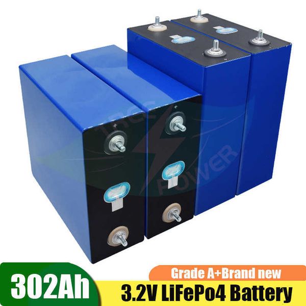 Preço da fábrica 3.2V 302AH LIFEPO4 Células DIY 12V 48V Bateria recarregável para carro elétrico RV Energia solar