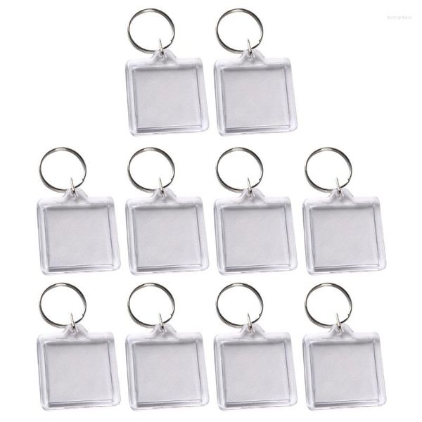 Schlüsselanhänger 10 Stück PO-Einsatz Klarer Acryl-Bild-Schlüsselanhänger-Rahmen für Schlüsselkette Verschiedene Formen Blank Keych