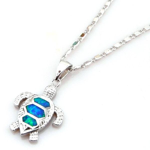 Opalschmuck mit CZ-Stein; modischer Opal-Anhänger, mexikanischer Feueropal-Anhänger, Meerestier-Halsketten, Damen-Halskette