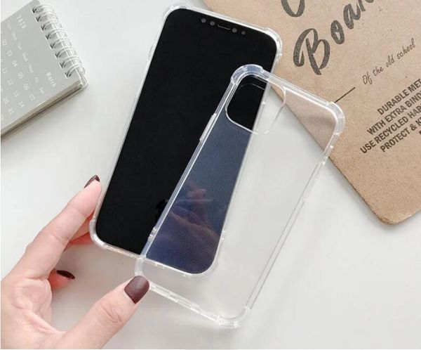 Casos de telefone transparentes para iPhone 14 13 12 11 mini pro máximo xs xr 8 7 mais capa Samsung s20 s21 a51 a71 a32 a52 a72 tpu protetor anti-knock tpu choques clear clear case