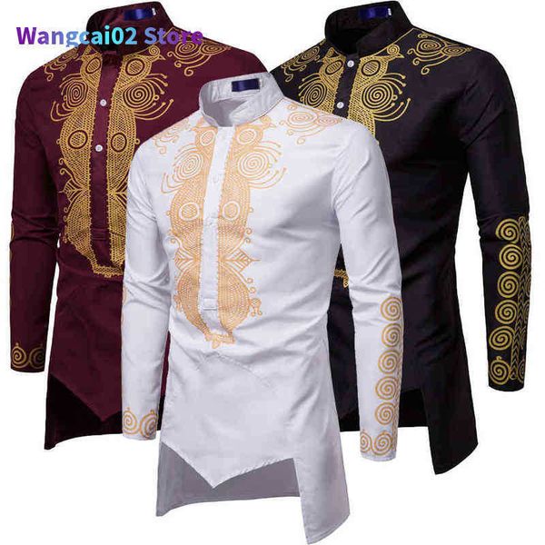 T-shirt da uomo Uomo Moda Africa Abbigliamento T-shirt Pullover lunghi Abito africano Abbigliamento Hip Hop Robe Africaine Casual World Appar 022023H